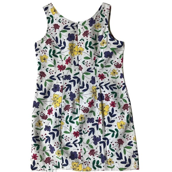 Fashion Bug Y2K Dress Womens 8 Sheath White Floral Sleeveless Cottage Fairy Boho - Picture 2 of 7